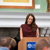 Satkoski giving speech